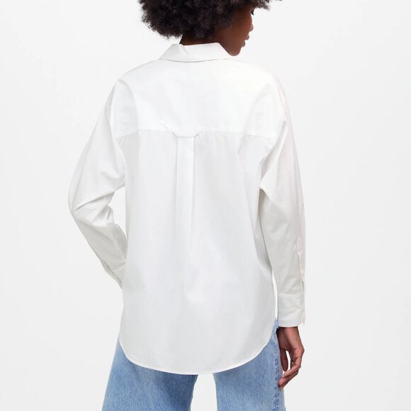Madewell Oversized Cotton Poplin Button Up Shirt White Size S NWT - Picture 3 of 8